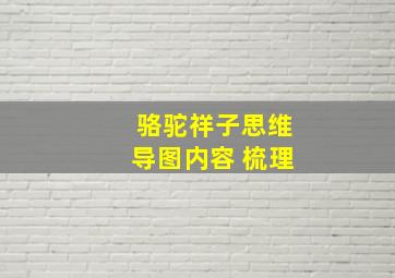 骆驼祥子思维导图内容 梳理